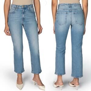 Nelle Atelier The Gabi Cropped Straight Light Wash Denim Jeans Sz 26 Hi Rise